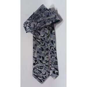 Bibas Black & Gray Camouflage 100% SILK Necktie 60"